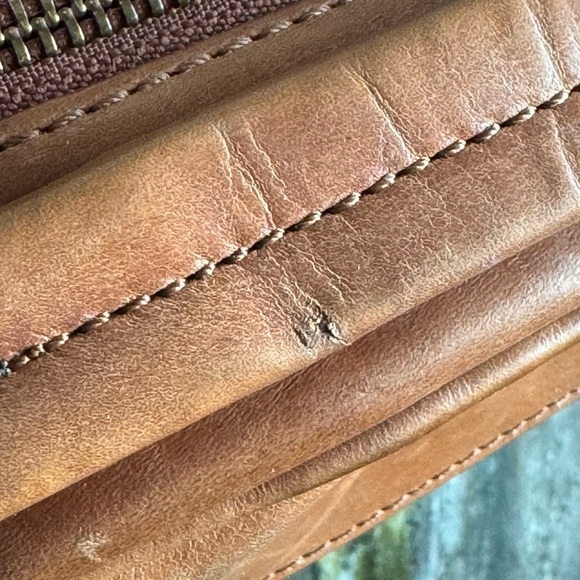 Born Brown Leather Crossbody Satchel | Saddle Cognac Dome Bag - Picture 11 of 15